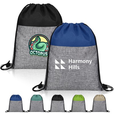 Heathered Jute Drawstring Cinch Bag