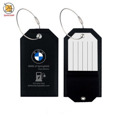 Leather Instrument Baggage Bag Luggage Tag with Privacy Cover
