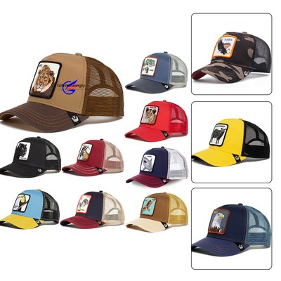 Patch Mesh Trucker Baseball Cap