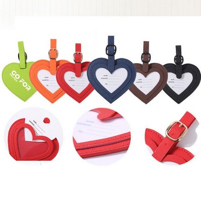 Custom Leather Heart Shaped Suitcase Luggage Tag