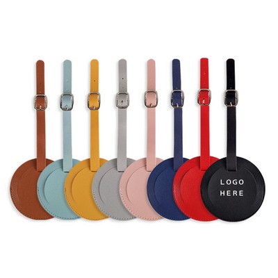 Circle Luggage Tags For Suitcases Pu Leather