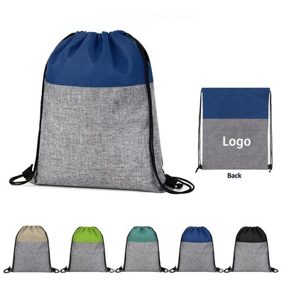 Textured Jute-Style Drawstring Backpack