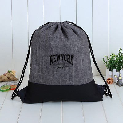 Heathered Drawstring Backpack