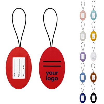 PU Leather Oval Luggage Tag